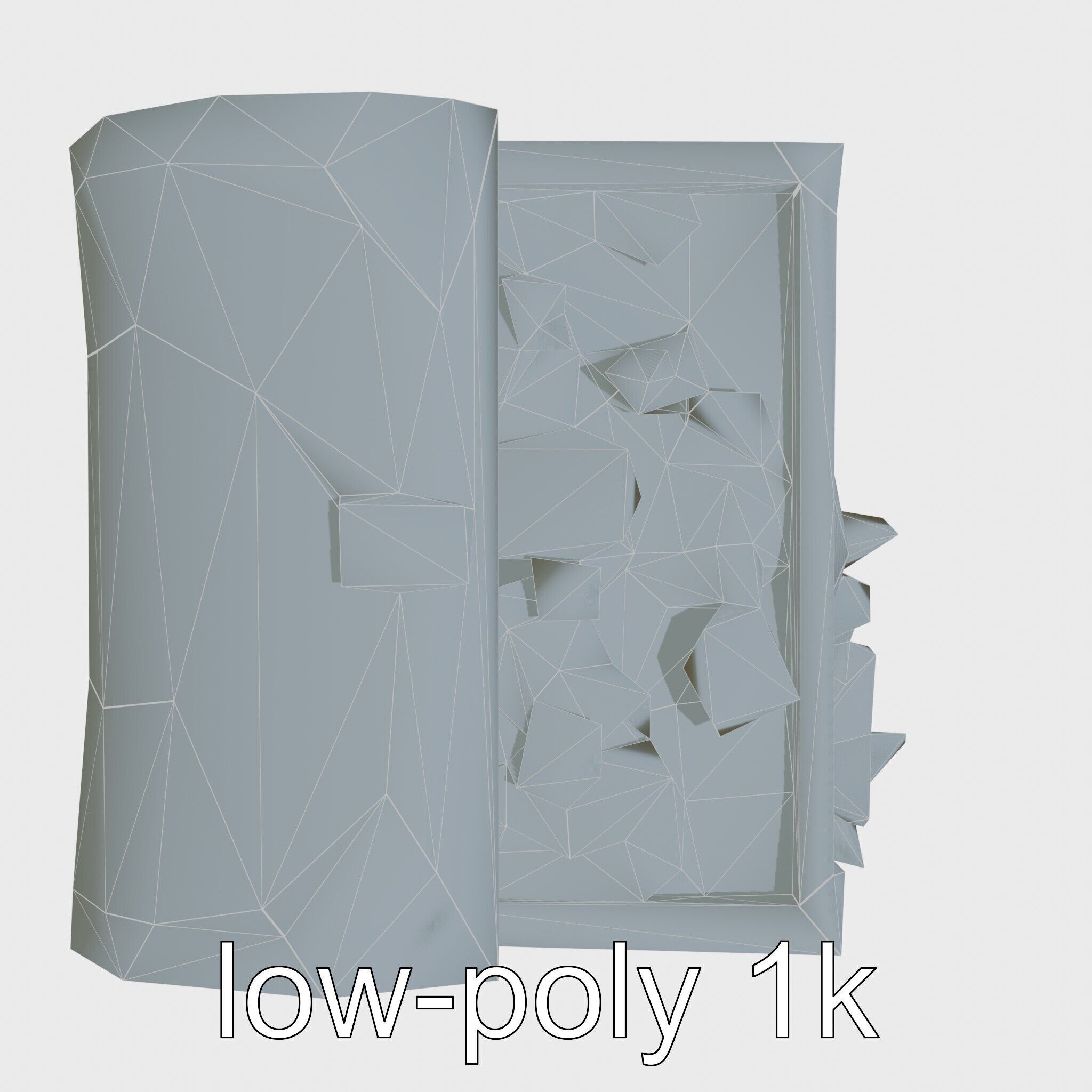 Celtic Open Treasure Chest with Emeralds and Ancient Coins Low-poly 3D model_18