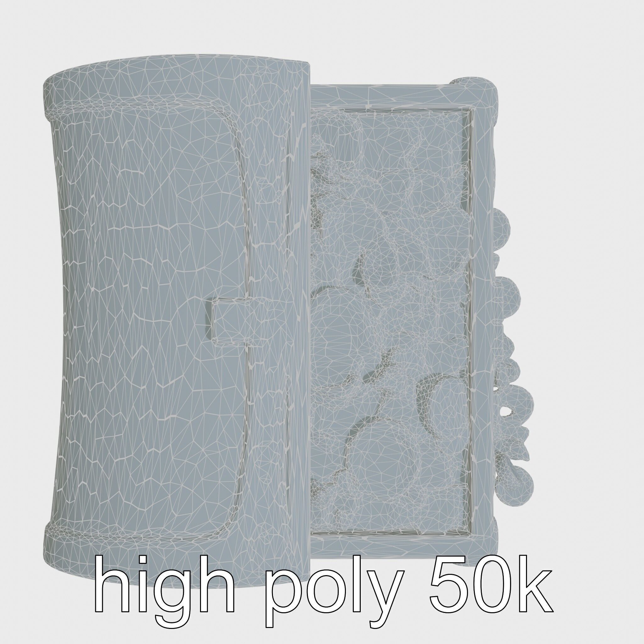 Celtic Open Treasure Chest with Emeralds and Ancient Coins Low-poly 3D model_8