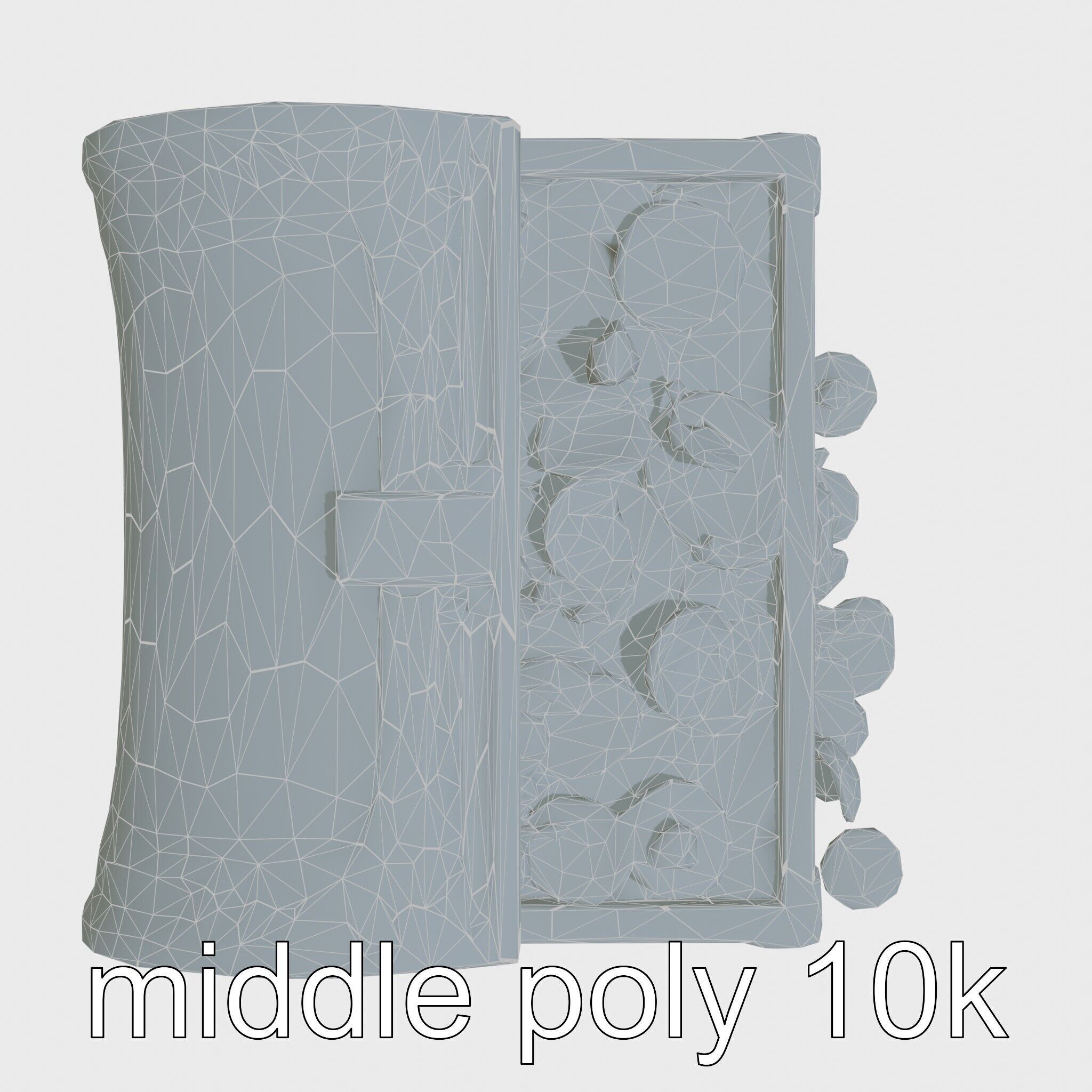 Celtic Open Treasure Chest with Emeralds and Ancient Coins Low-poly 3D model_26