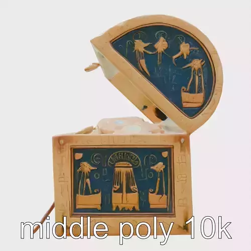 Ancient Egyptian Treasure Chest with Lapis Lazuli and Gold