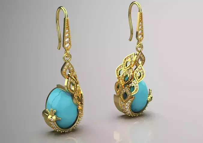 Peacock jewelry earring je0080