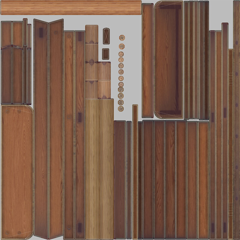 Rack Fabric Roll Textile Low-poly 3D model_12