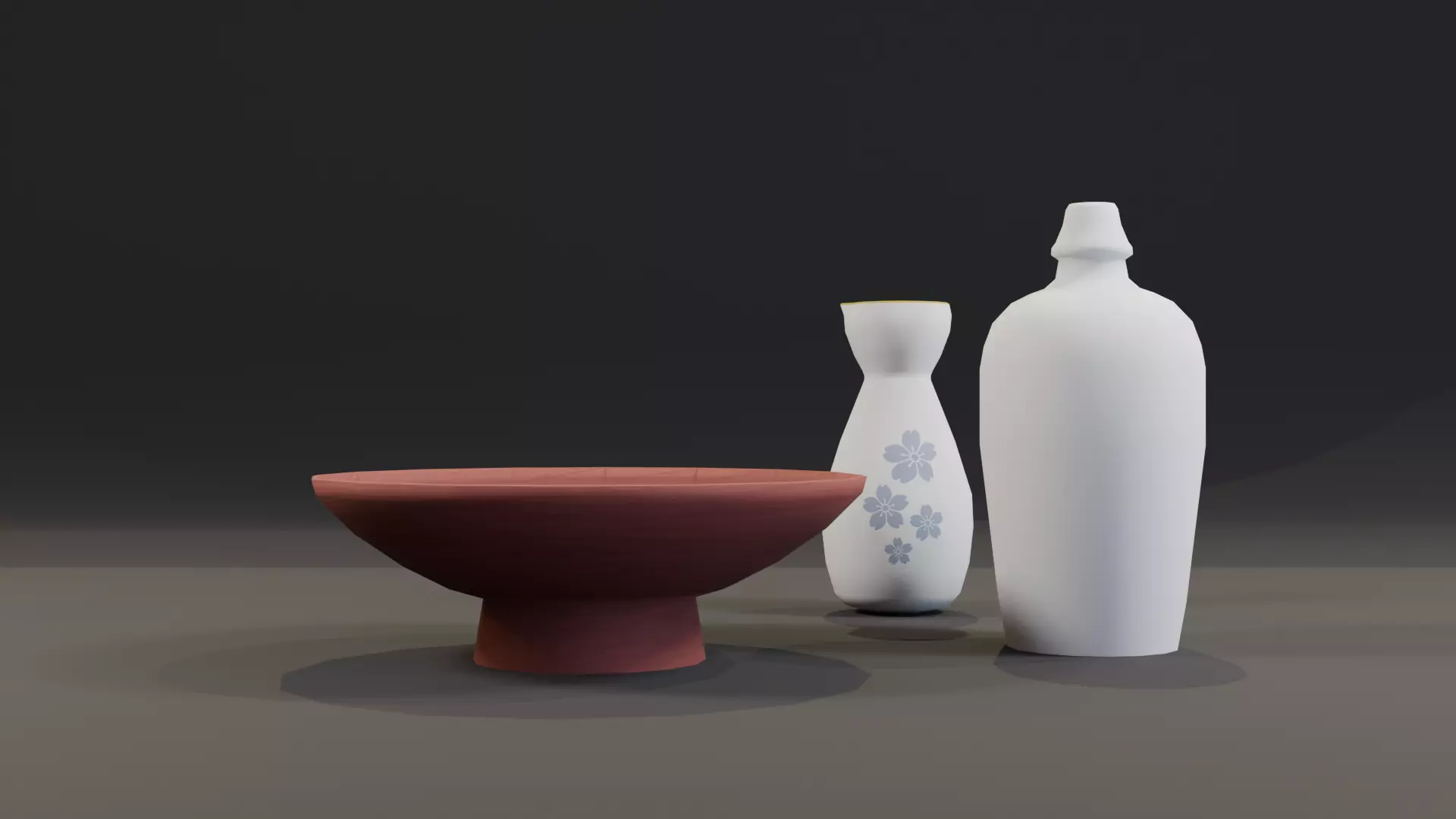 Oriental Serise - Sake Set 01 Free low-poly 3D model_0