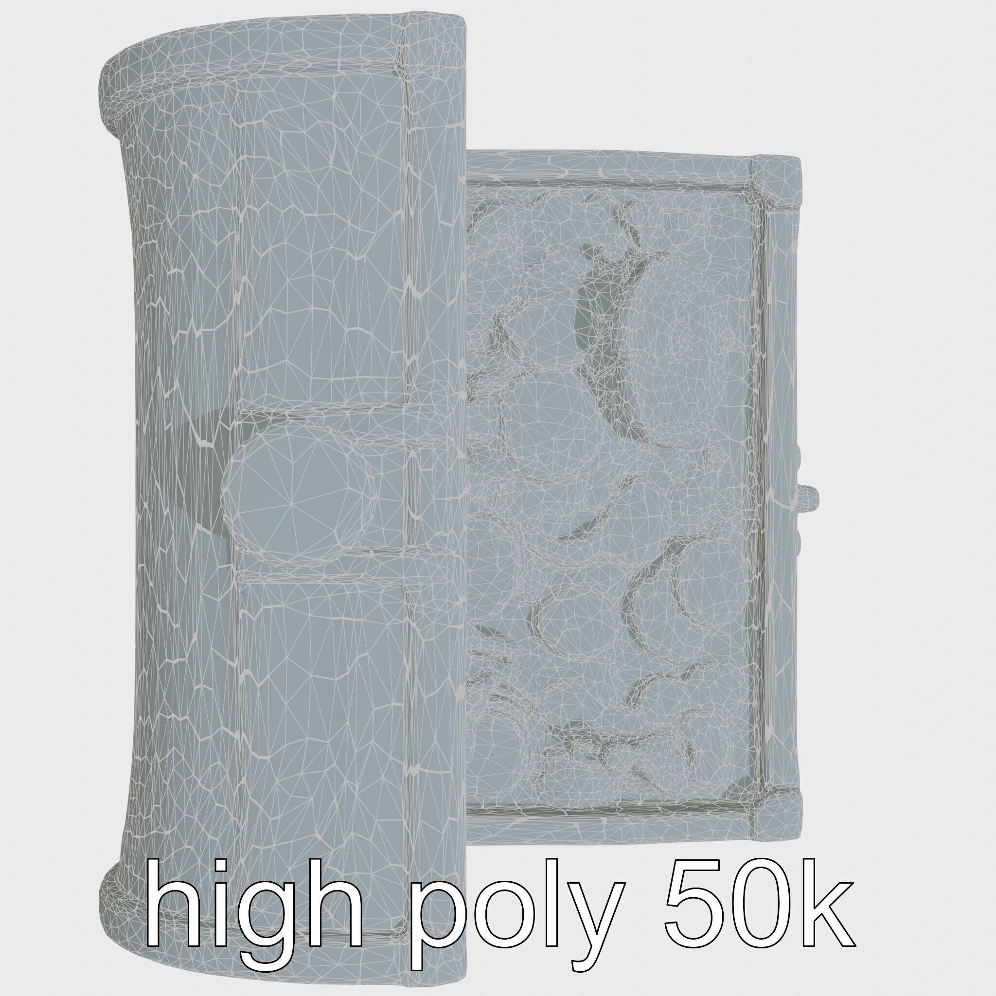 Steampunk Treasure Chest with Mechanical Details Low-poly 3D model_31