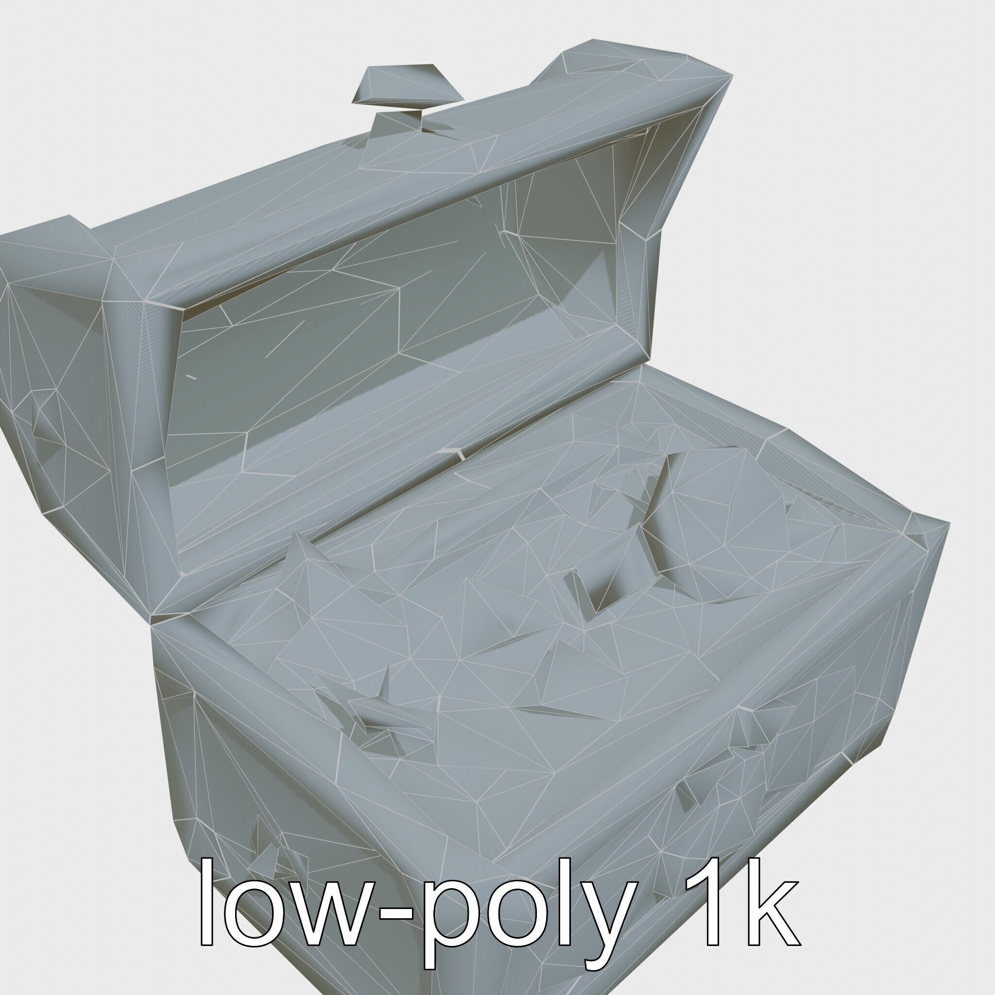 Steampunk Treasure Chest with Mechanical Details Low-poly 3D model_16