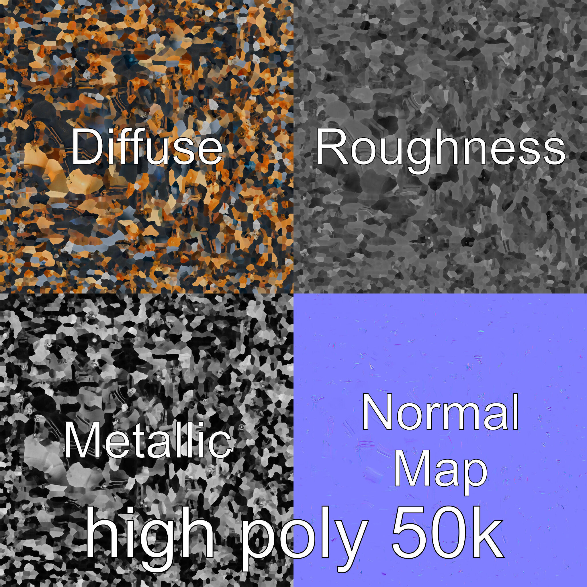 Steampunk Treasure Chest with Mechanical Details Low-poly 3D model_32