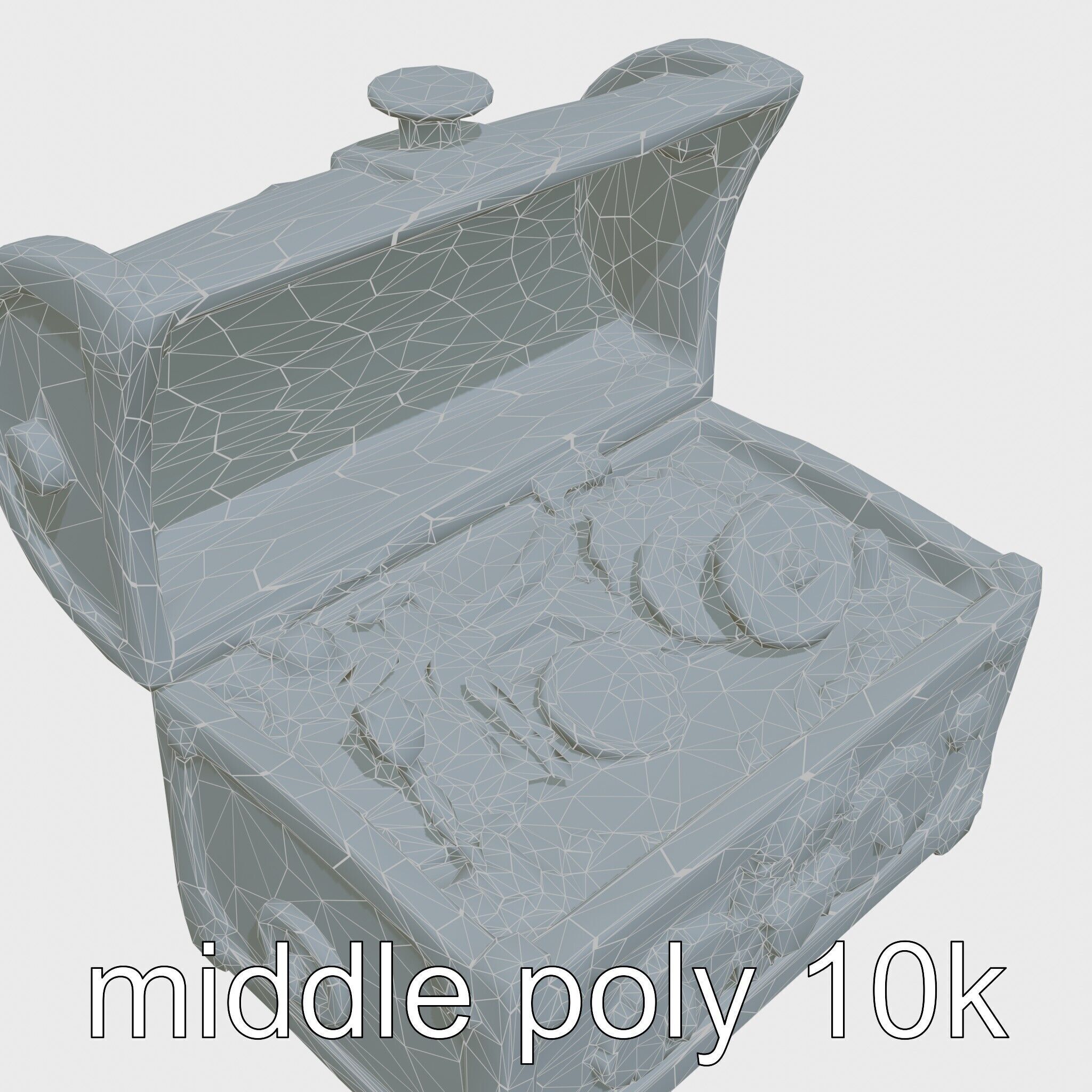 Steampunk Treasure Chest with Mechanical Details Low-poly 3D model_27