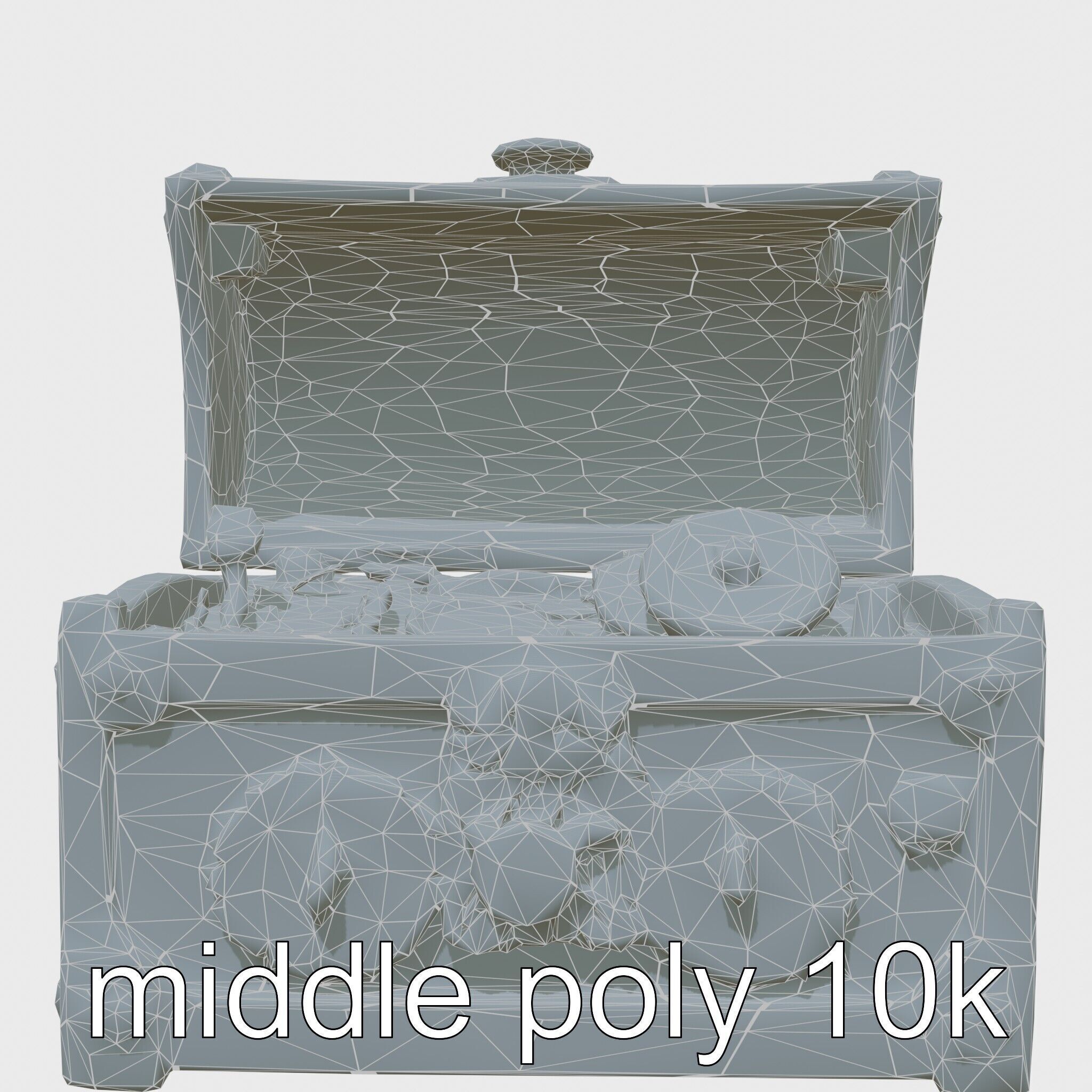 Steampunk Treasure Chest with Mechanical Details Low-poly 3D model_26