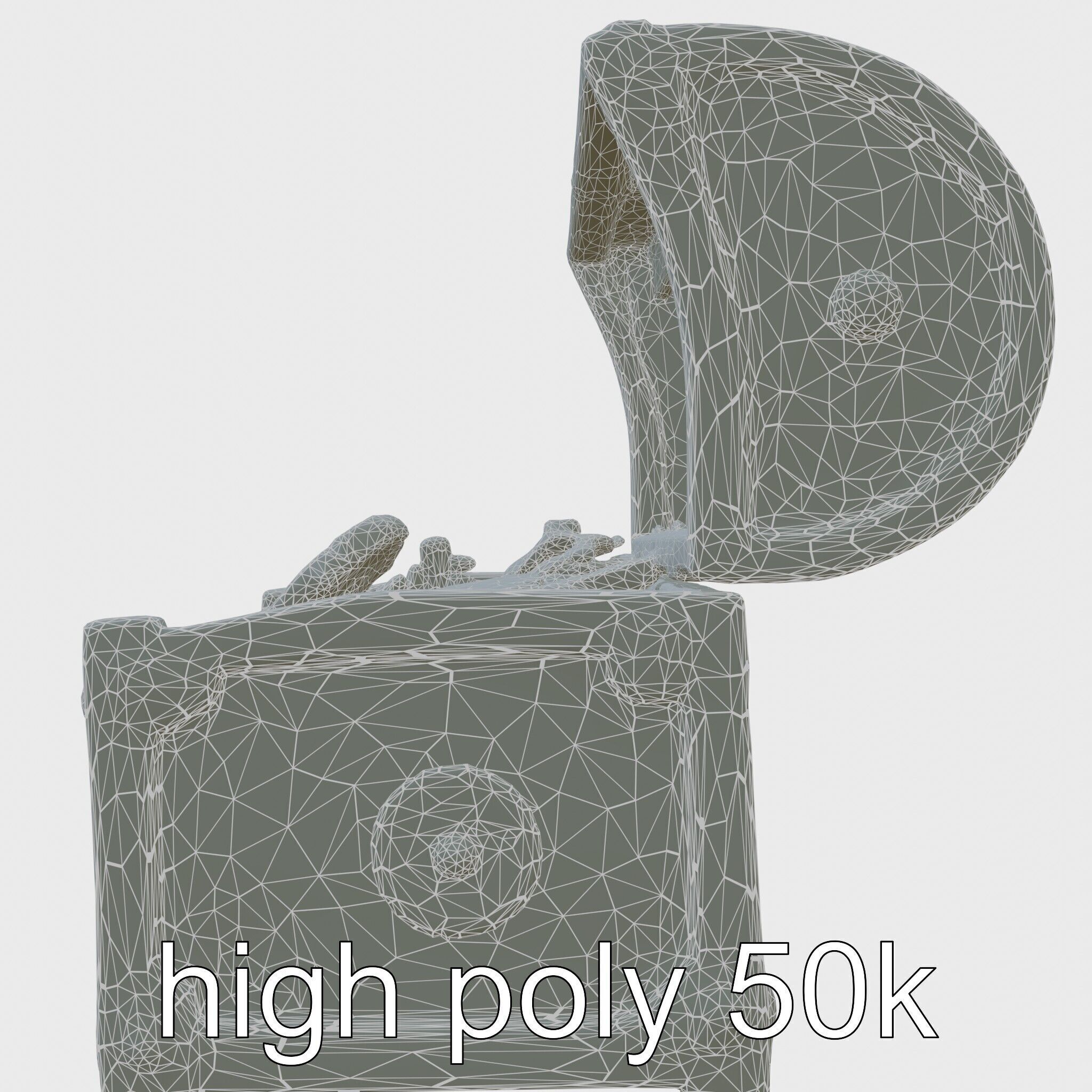 Steampunk Treasure Chest with Mechanical Details Low-poly 3D model_29