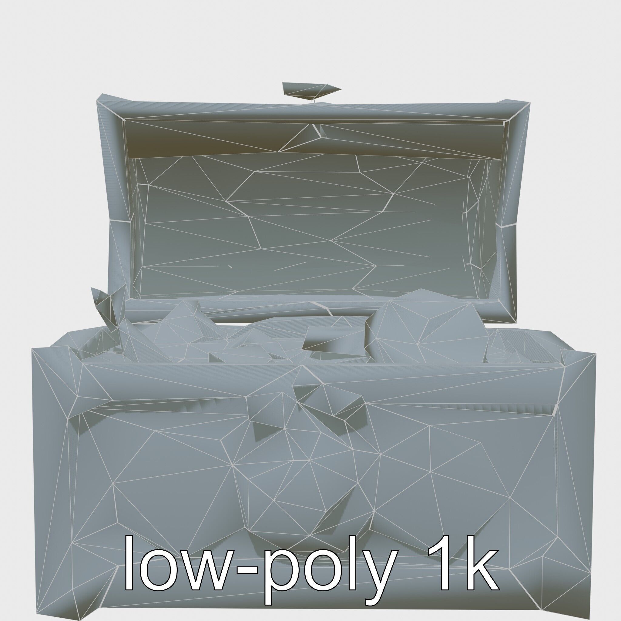 Steampunk Treasure Chest with Mechanical Details Low-poly 3D model_22