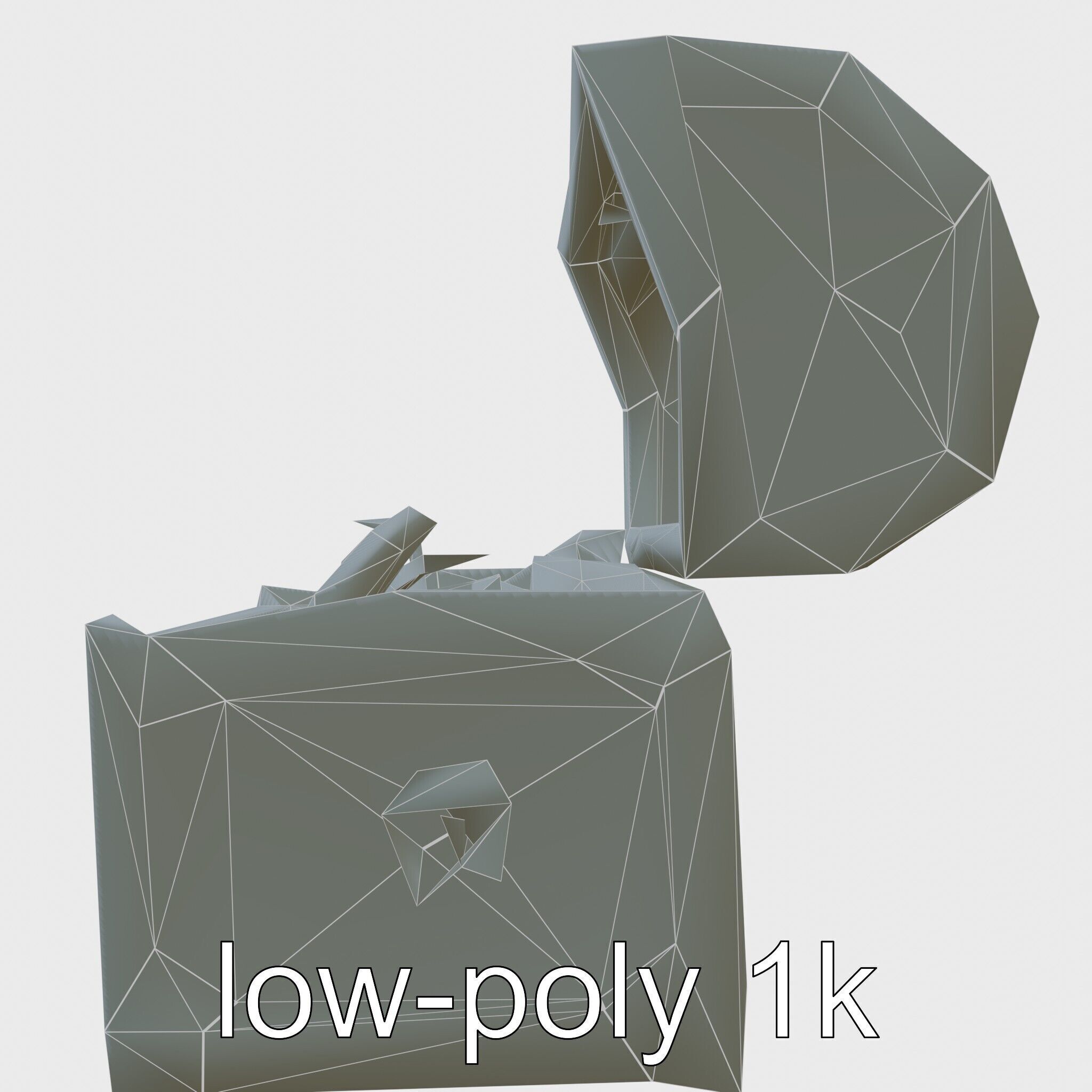 Steampunk Treasure Chest with Mechanical Details Low-poly 3D model_15