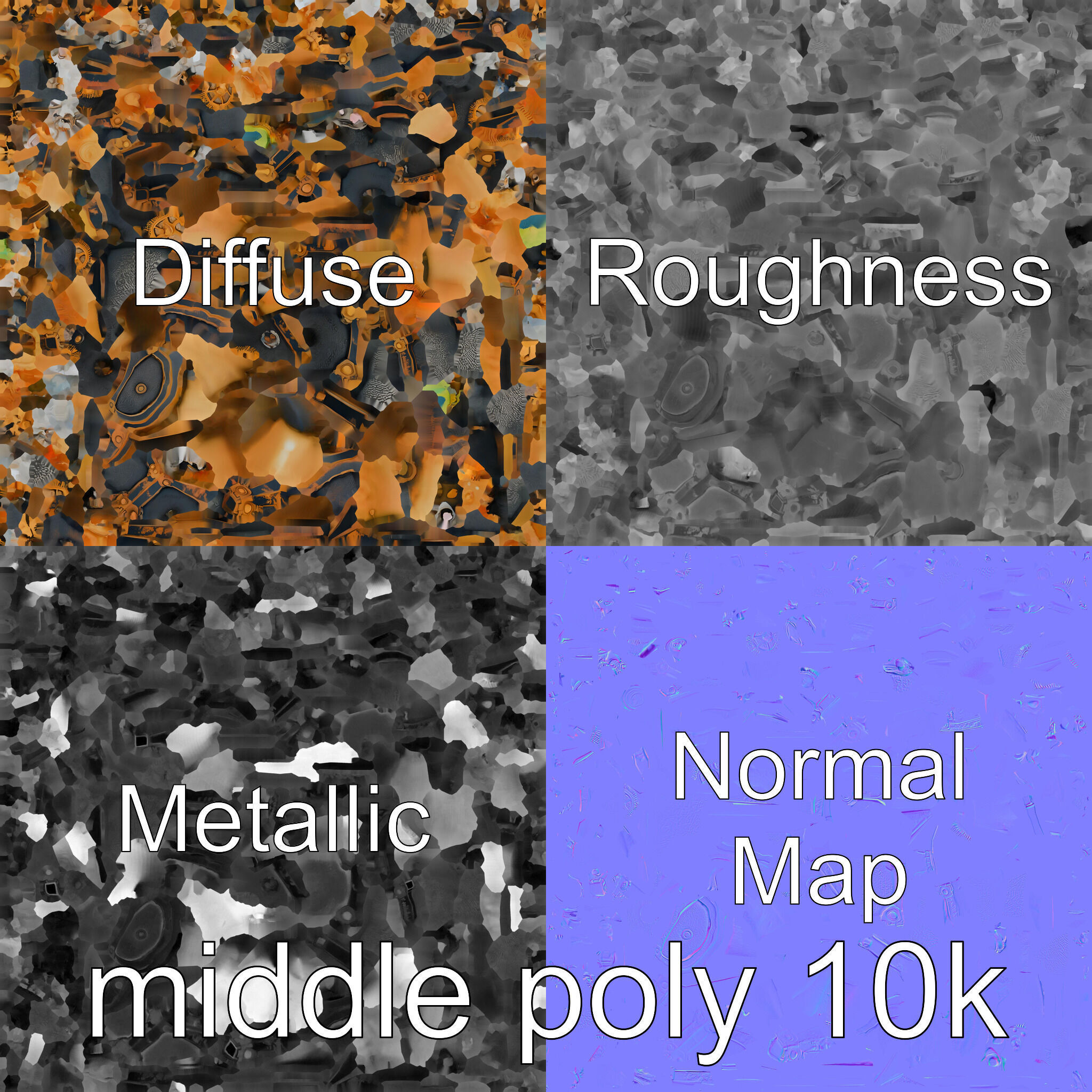 Steampunk Treasure Chest with Mechanical Details Low-poly 3D model_30