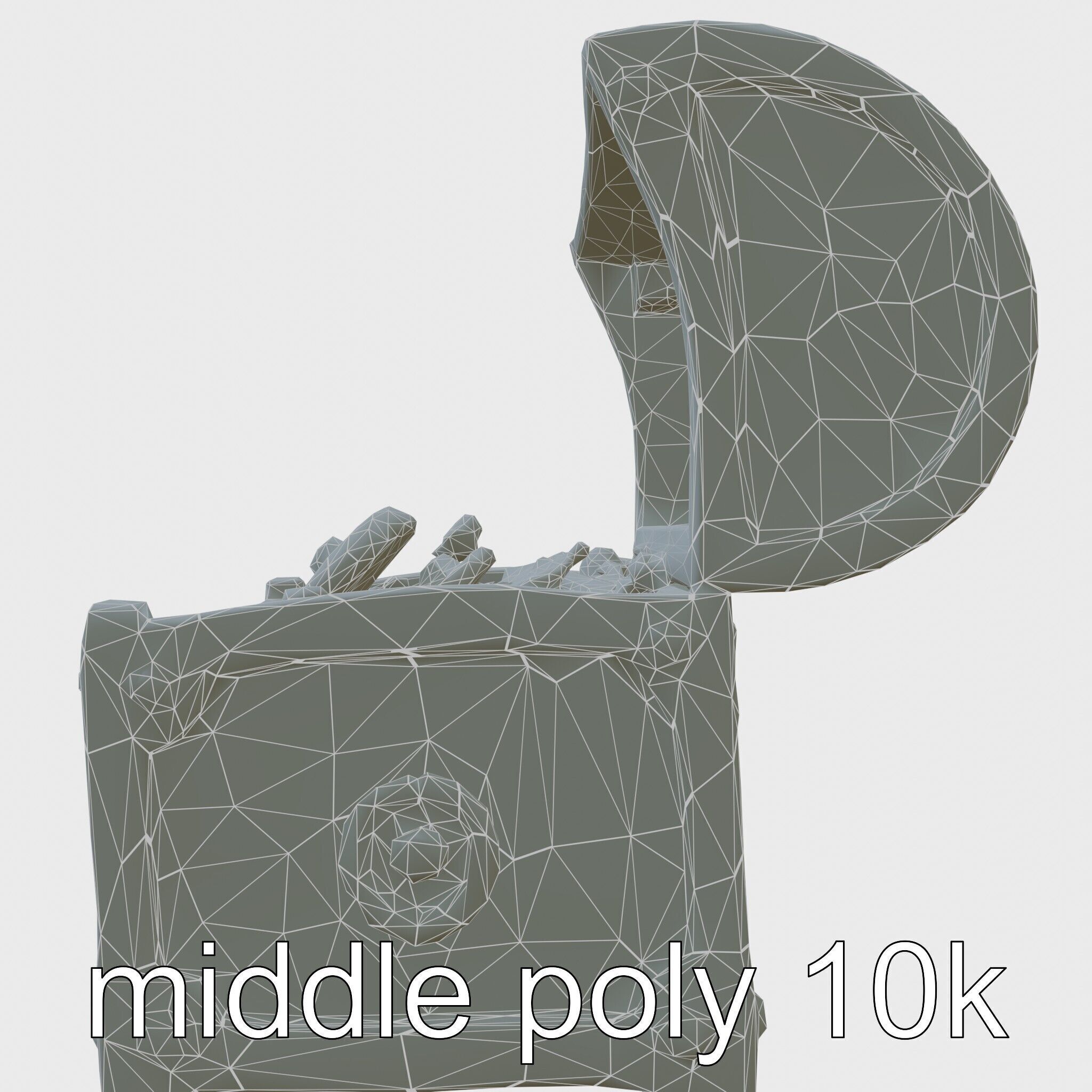 Steampunk Treasure Chest with Mechanical Details Low-poly 3D model_9