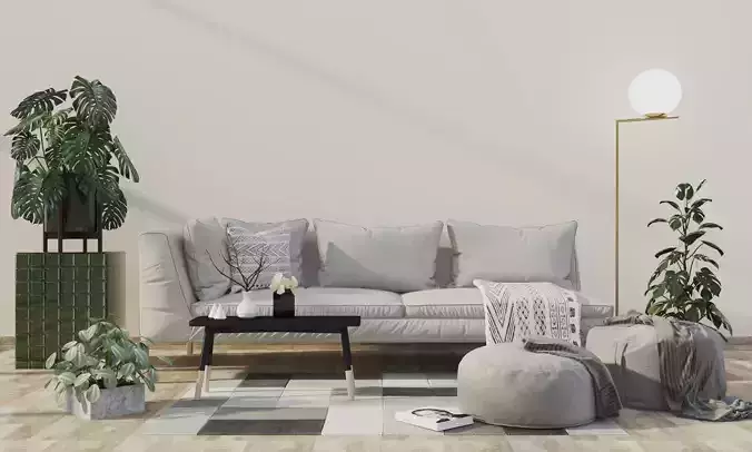 Interior Livingroom morden minimal scene