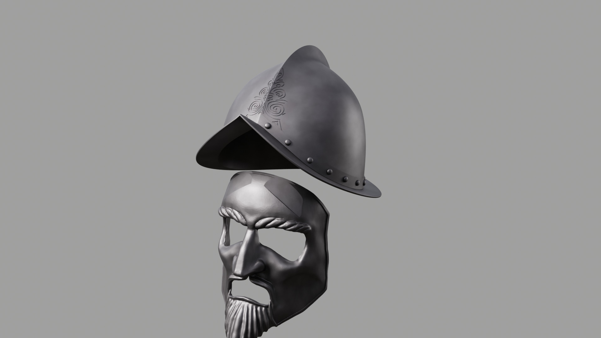 Telmarine Helmet with Mask - Narnia 3D print model_9