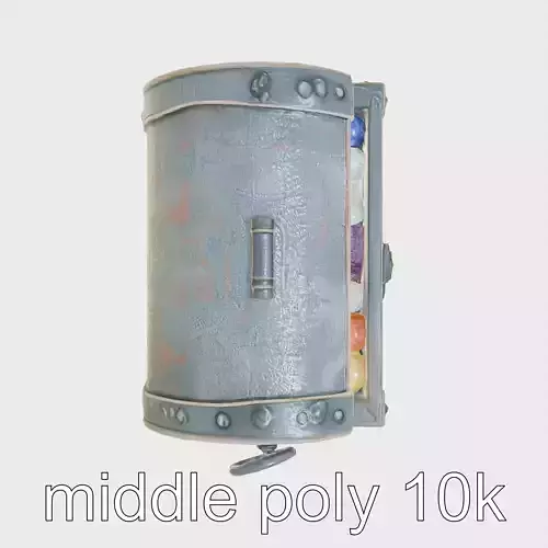 Underwater Treasure Chest with Bioluminescent Pearls and Gems Low-poly 3D model