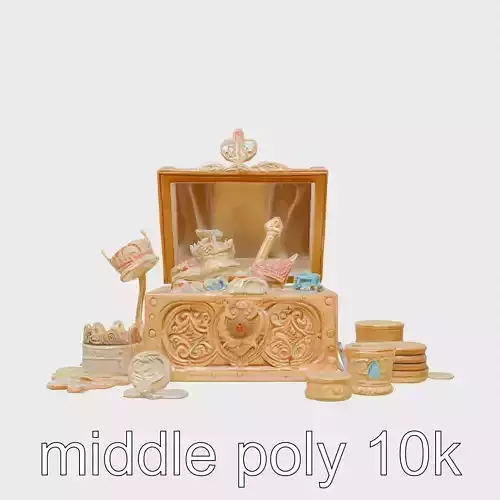 Royal Treasure Chest with Crowns and Jewels