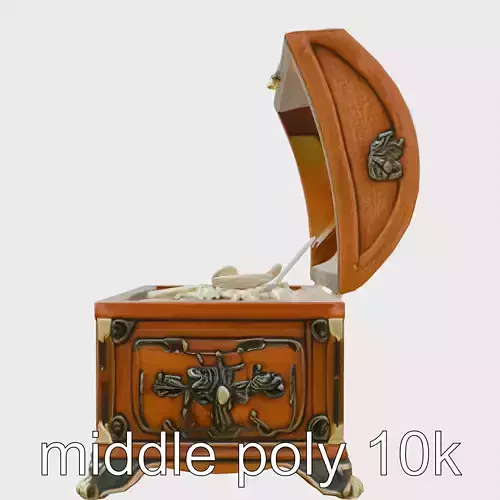 Victorian Treasure Chest with Jewelry and Coins