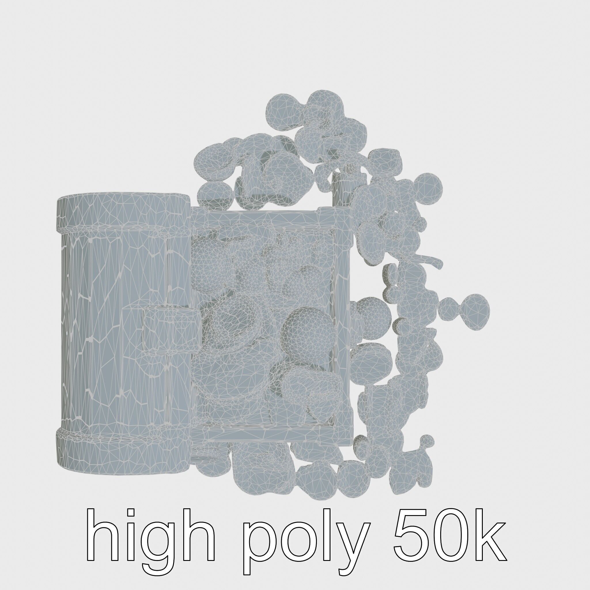 Open Treasure Chest with Gold Coins and Gems Low-poly 3D model_8