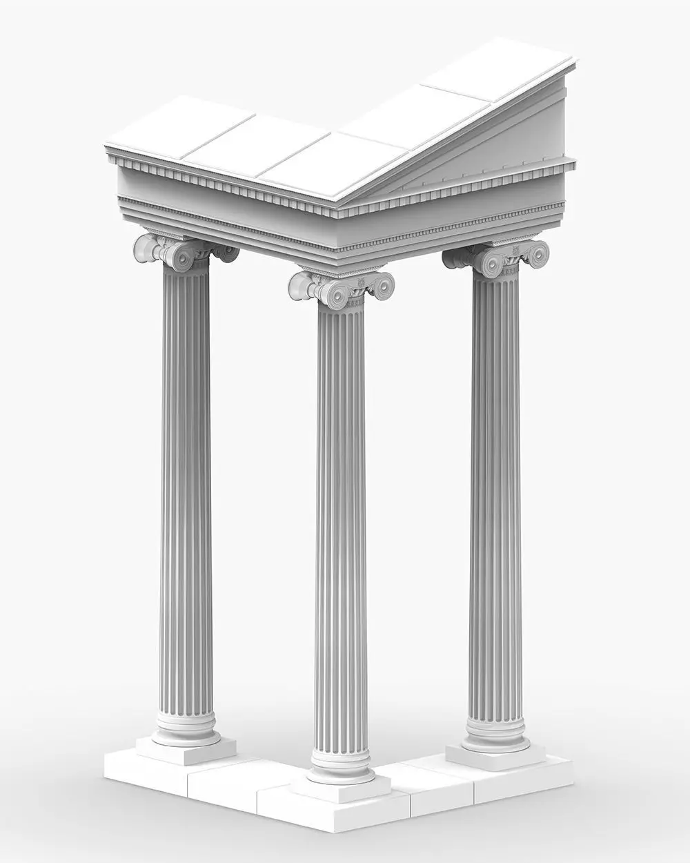 Ancient Ionic Columns Ruins - 3D Printable Model 3D print model_0