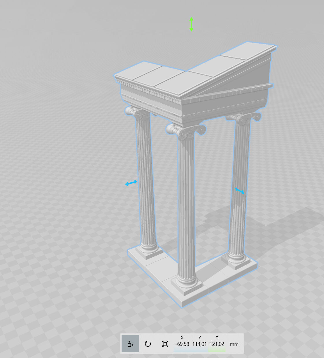Ancient Ionic Columns Ruins - 3D Printable Model 3D print model_1