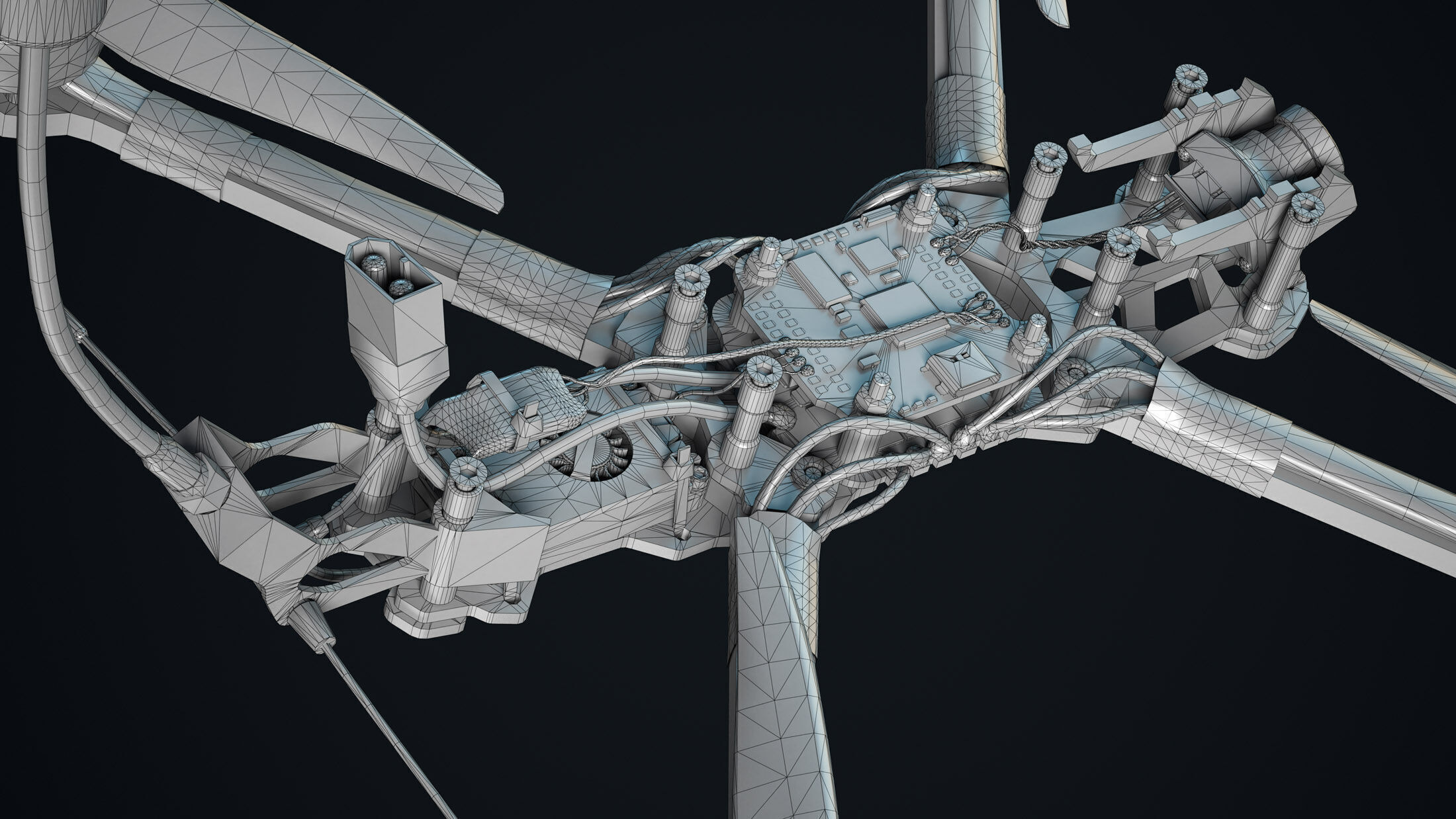 FPV Drone 7 Inches Low-poly 3D model_11