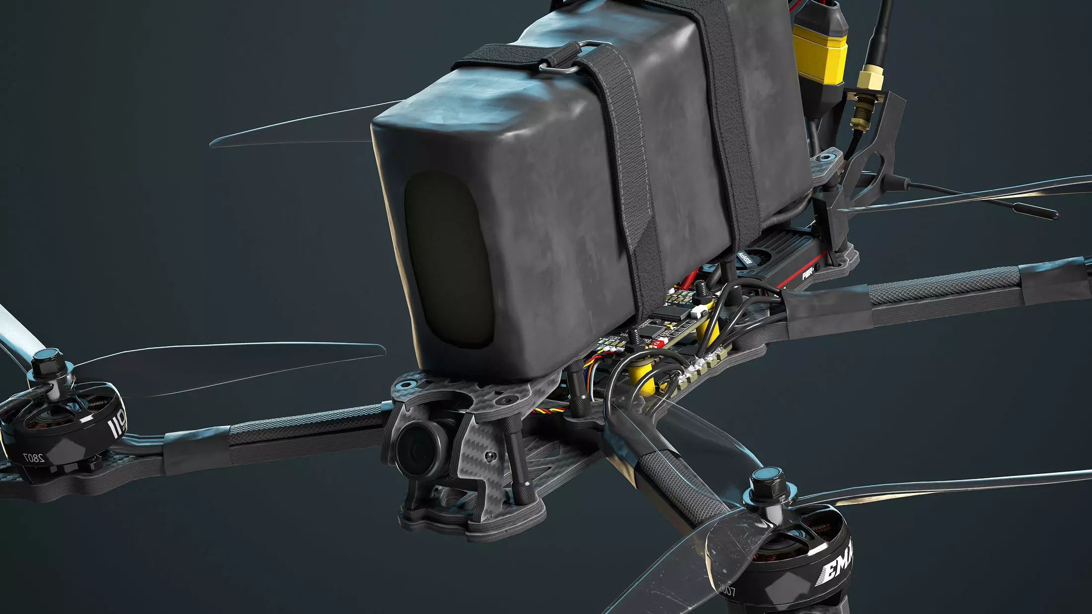 FPV Drone 7 Inches Low-poly 3D model_0