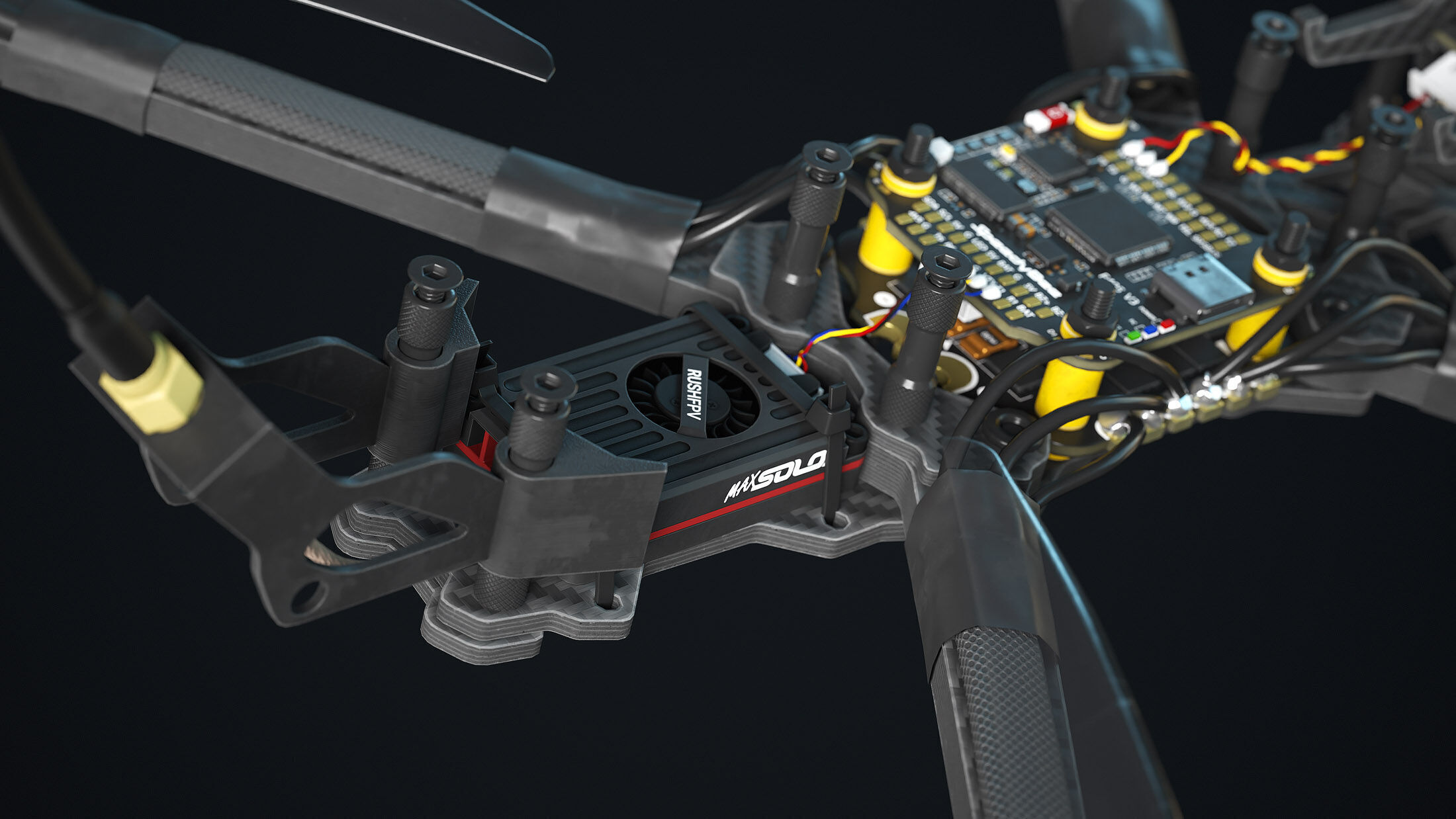 FPV Drone 7 Inches Low-poly 3D model_7