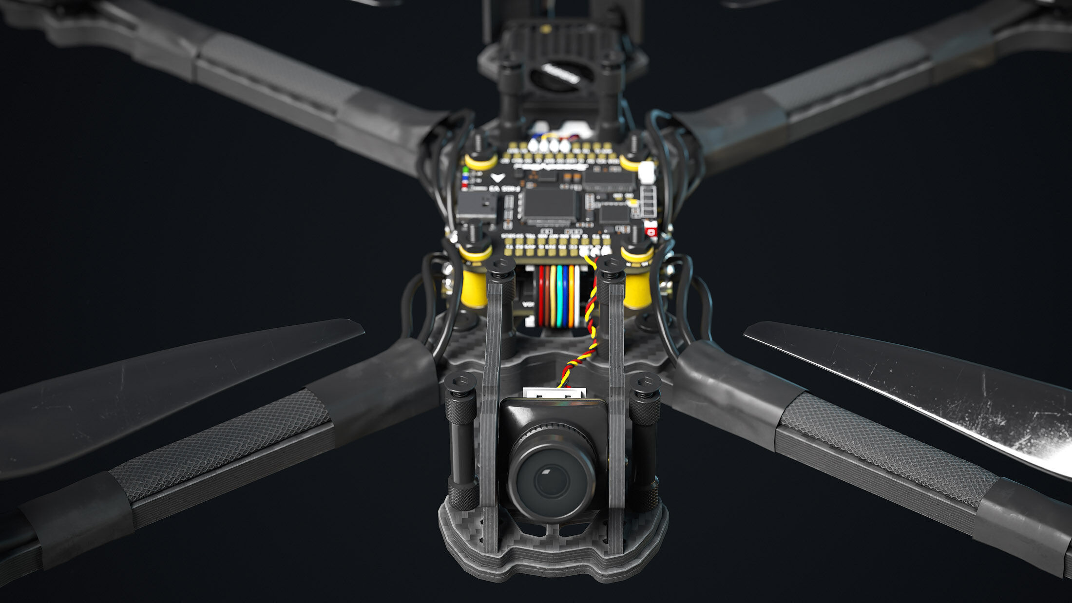 FPV Drone 7 Inches Low-poly 3D model_8