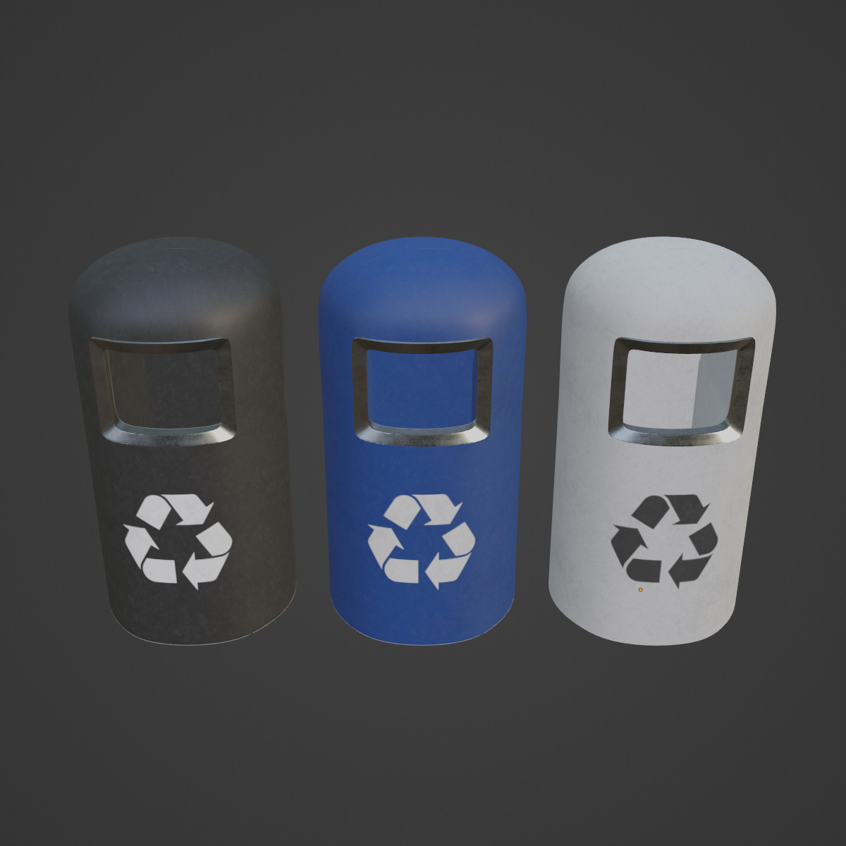 Trashbin 05 Low-poly 3D model_6
