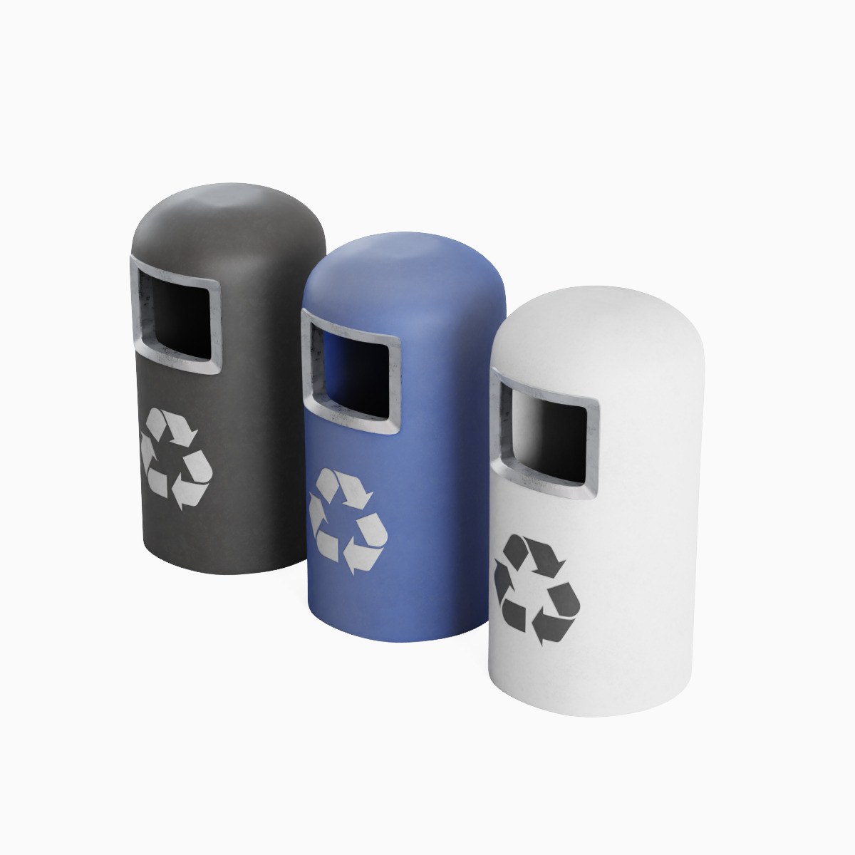 Trashbin 05 Low-poly 3D model_5