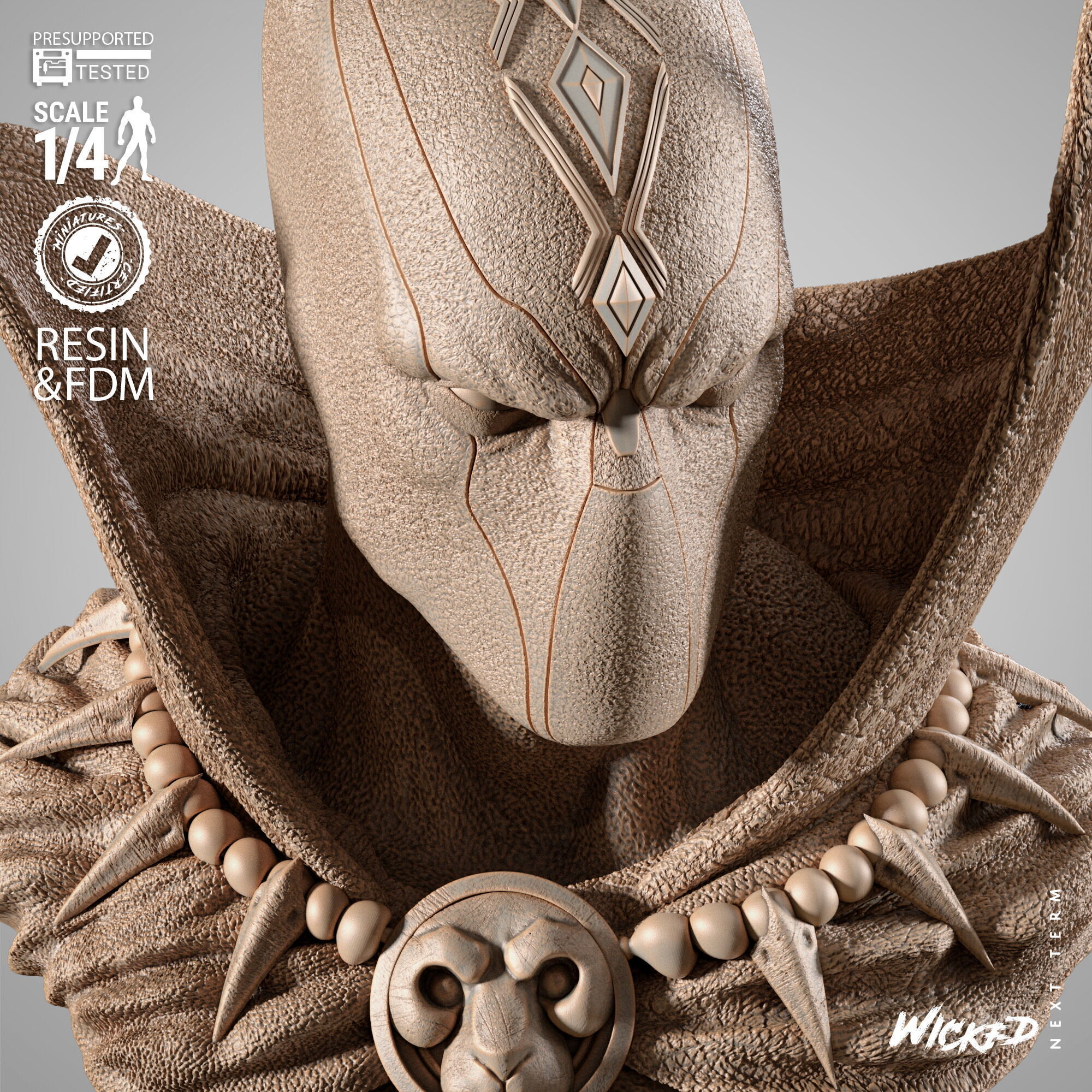 Wicked Marvel Black Panther Sculpture 3D print model_34