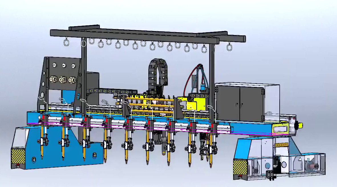CNC Plasma Cutting Machine - CNC Profile Cutting Equipment 3D model_9