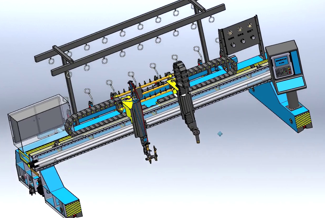 CNC Plasma Cutting Machine - CNC Profile Cutting Equipment 3D model_8