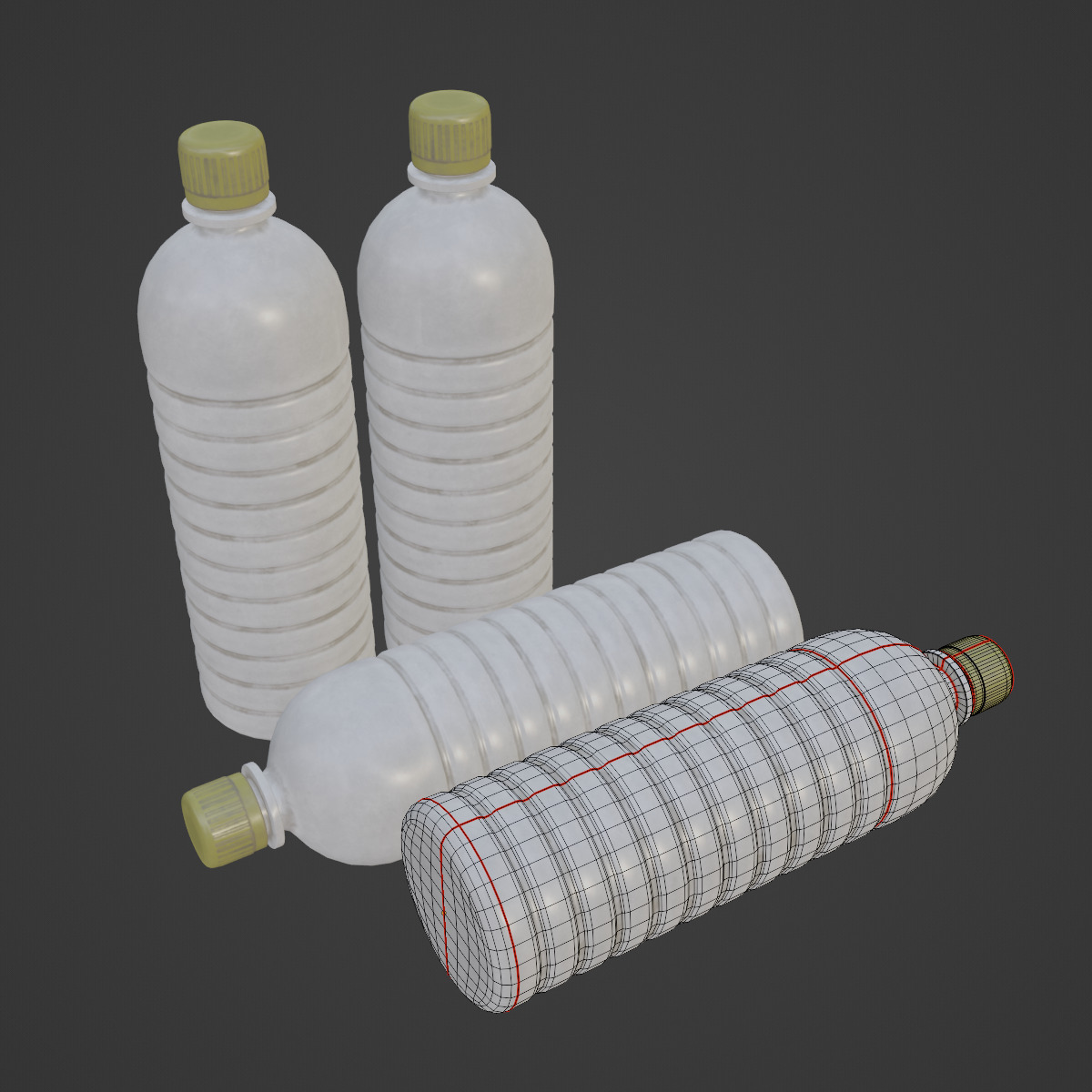 Plastic Bottle 03 Low-poly 3D model_7
