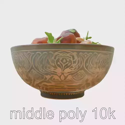 Thai Massaman Curry Bowl 3D Model Low-poly 3D model