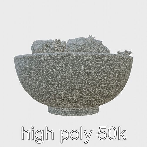 Thai Massaman Curry Bowl 3D Model Low-poly 3D model 3