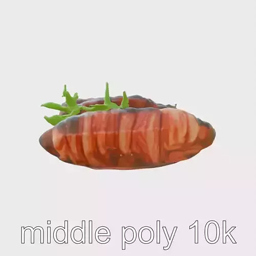 Picanha Medallion Platter with Chimichurri Sauce Low-poly 3D model