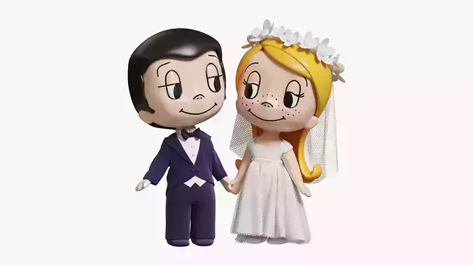 Decorative figurines of the bride and groom