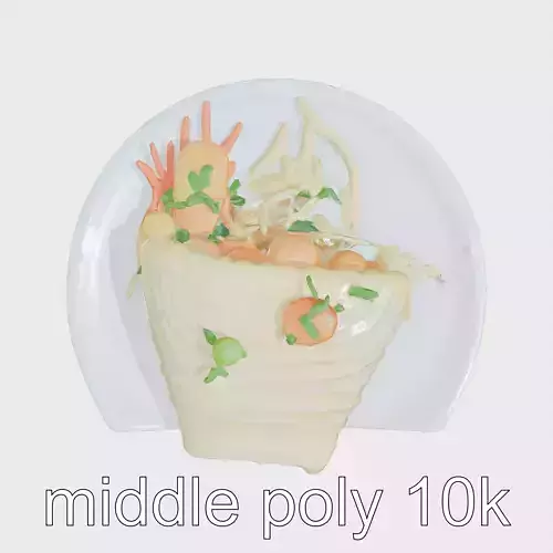 Vietnamese Banh Xeo Deconstructed Dish Model Low-poly 3D model