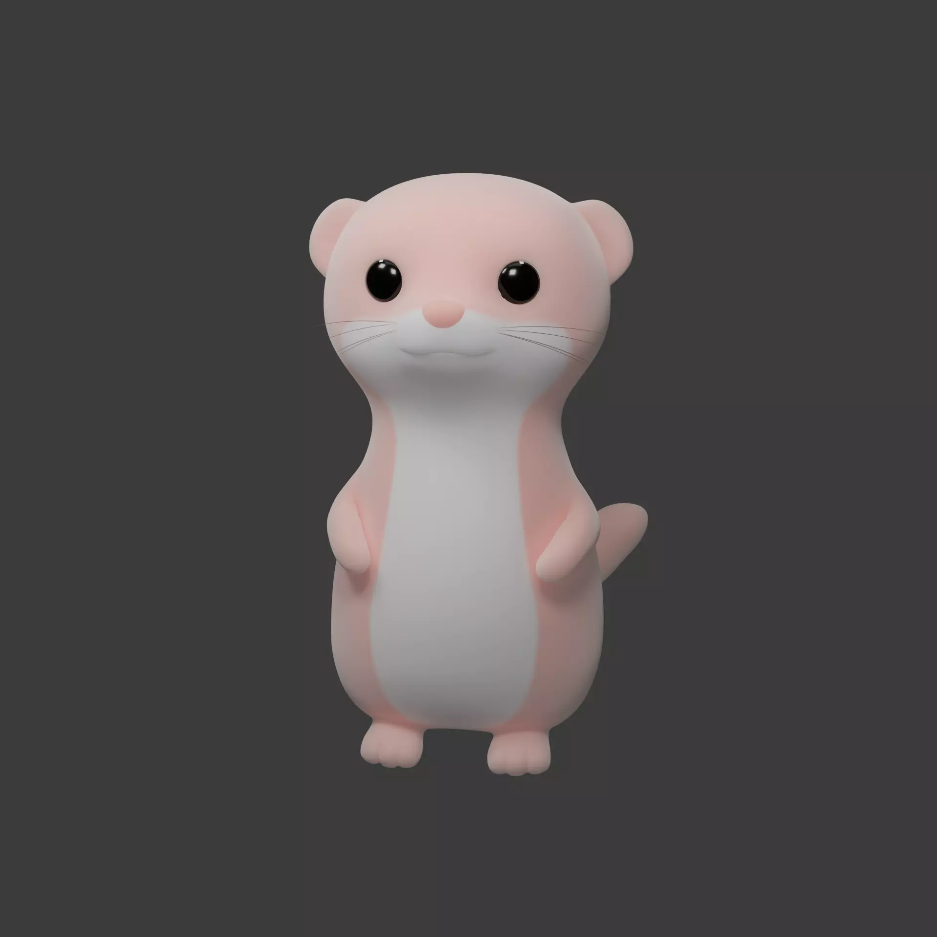 Cute Ferret 3D model_0
