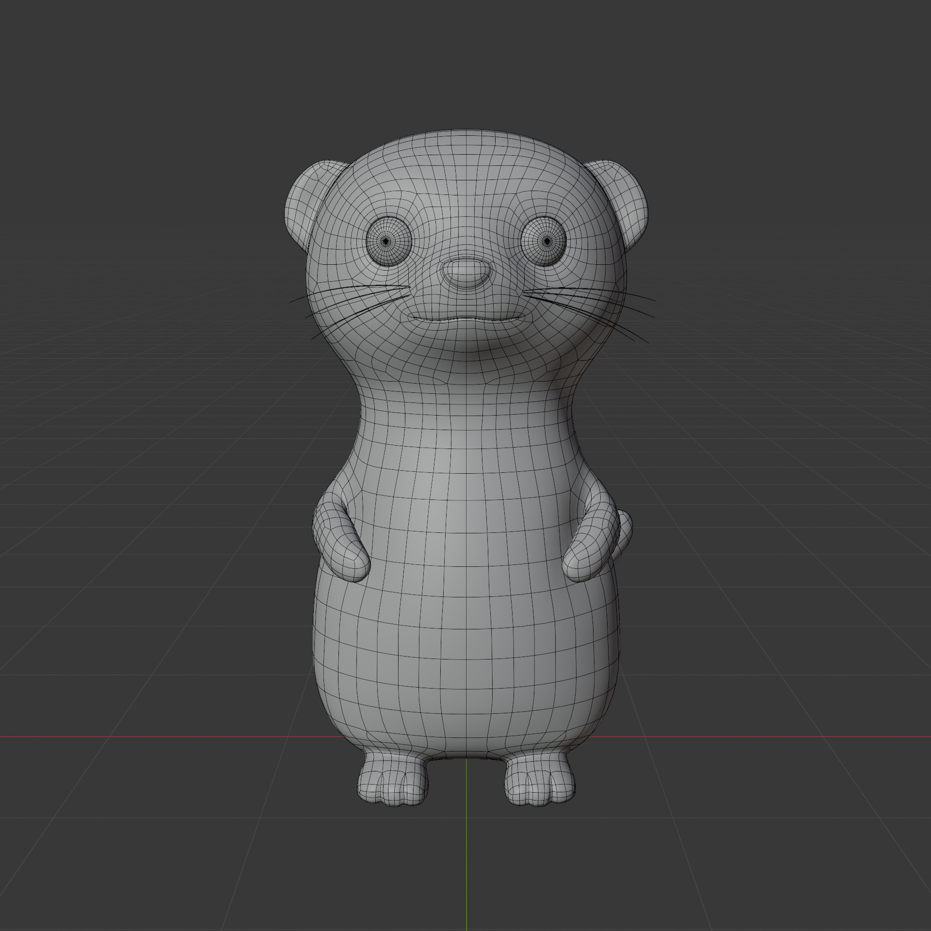Cute Ferret 3D model_3