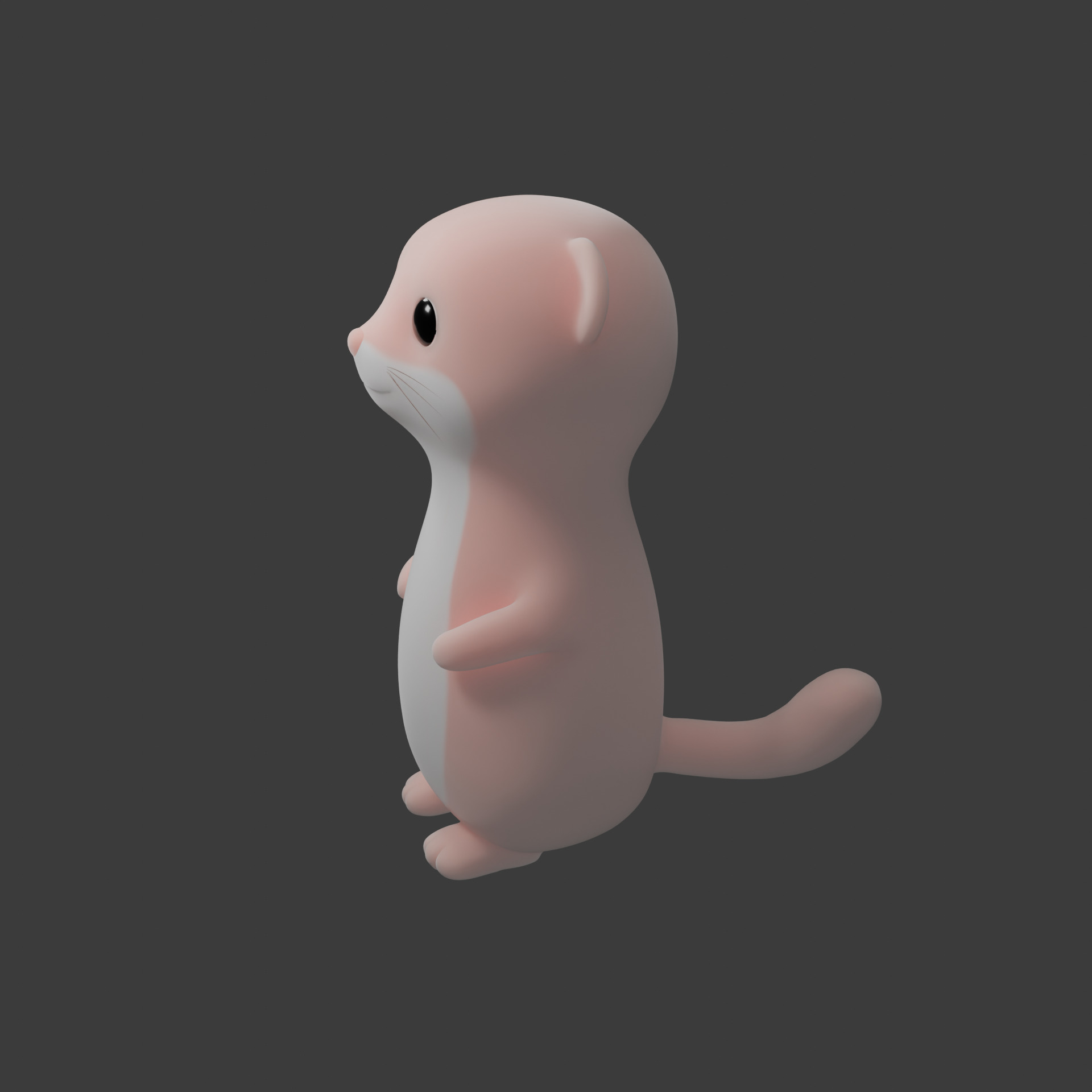 Cute Ferret 3D model_1
