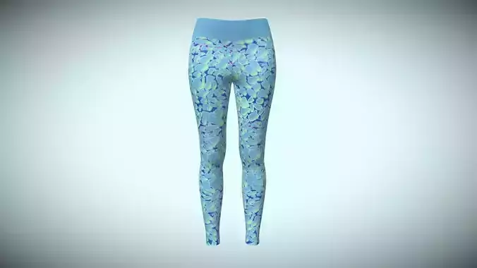 Girls Sports Leggings-Alien Camo Print In Low Poly