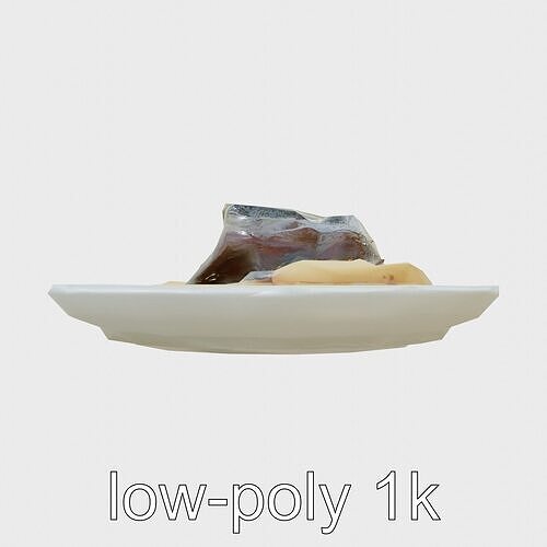 Modern Sauerbraten with Parsnip Puree 3D Model Low-poly 3D model 5