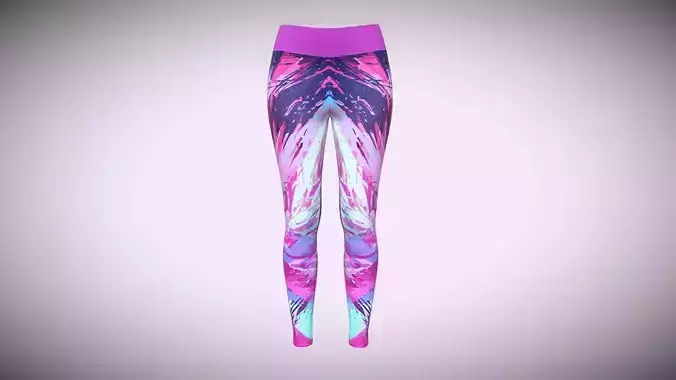 Girls Sports Leggings-Barbie Printed In Low Poly