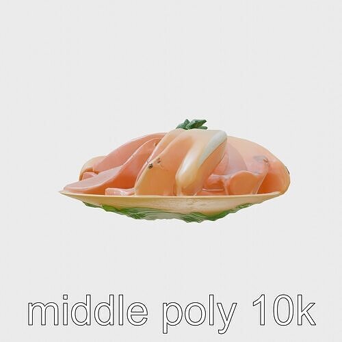 Peruvian Ceviche Tiradito with Citrus Marinade Low-poly 3D model