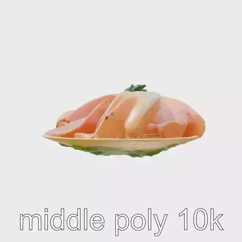 Peruvian Ceviche Tiradito with Citrus Marinade Low-poly 3D model