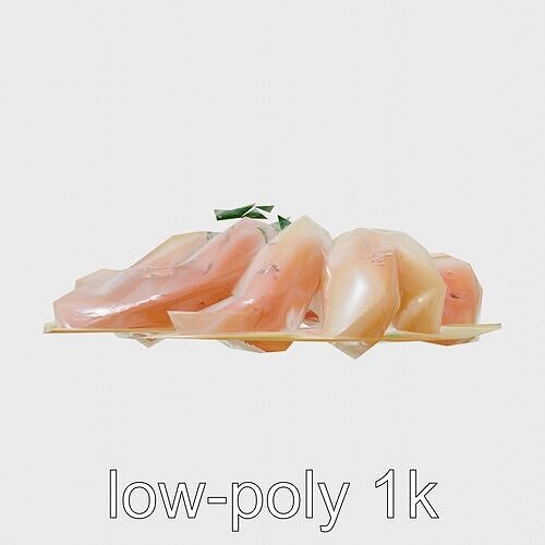 Peruvian Ceviche Tiradito with Citrus Marinade Low-poly 3D model 5