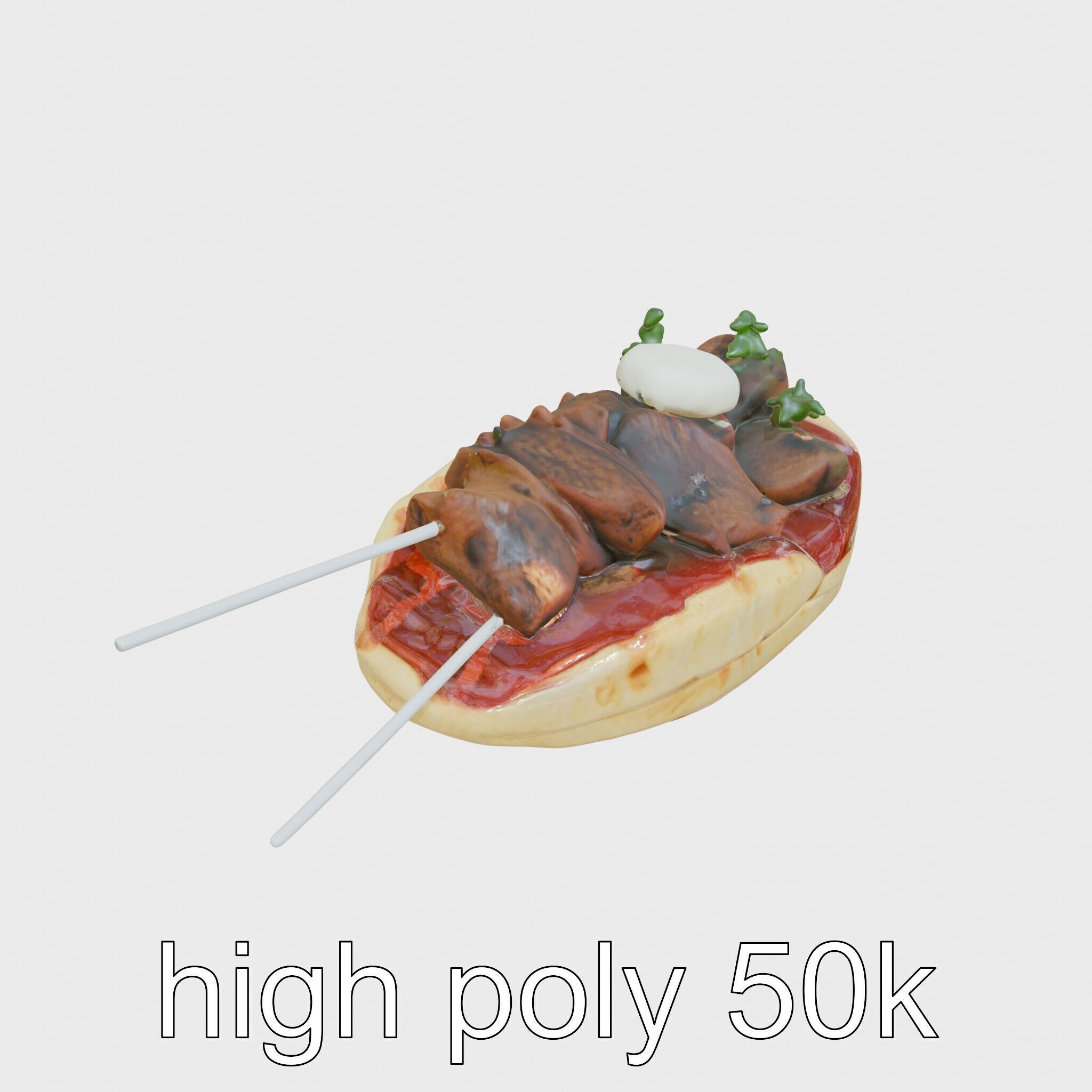 Ottoman-inspired Iskender Kebab 3D Model Low-poly 3D model_11